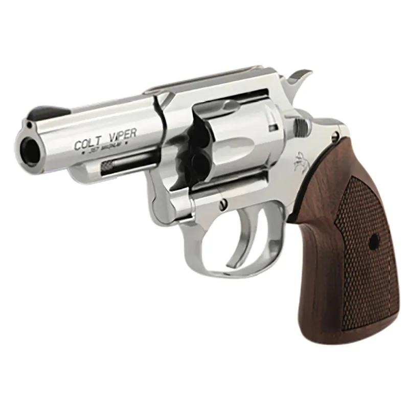 Colt Mfg VIPERSP3WRR Viper 357 Mag/38 Special 6rd 3" 1/2 Lug Stainless Steel Barrel, Stainless Steel Cylinder & Frame, American Walnut Grip, Exposed Hammer