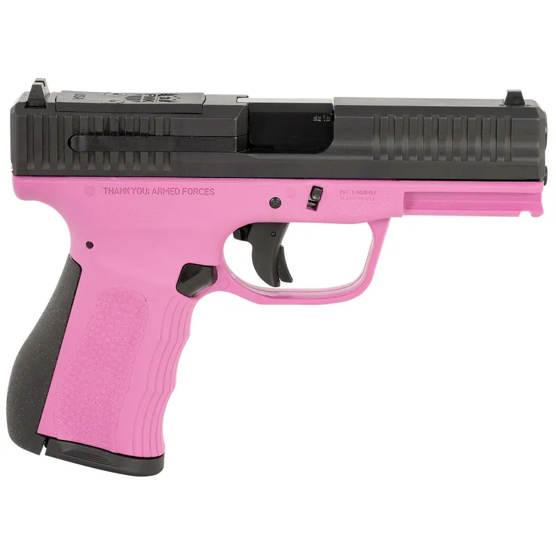 FMK FMKG49PK G3 9mm Luger 14+1 4" Stainless Steel Barrel, Black Optic Cut/Serrated Carbon Steel Slide, Pink Polymer Frame w/Picatinny Rail, Black Backstrap Grip