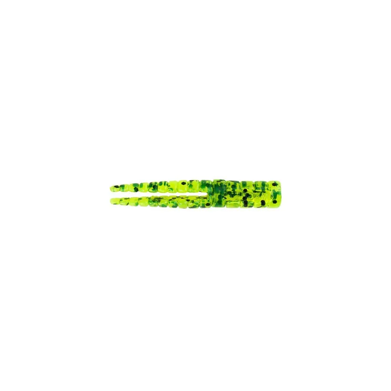 Leland Lures Crappie Magnet Body 15Pk Chartreuse w/ Black Flake