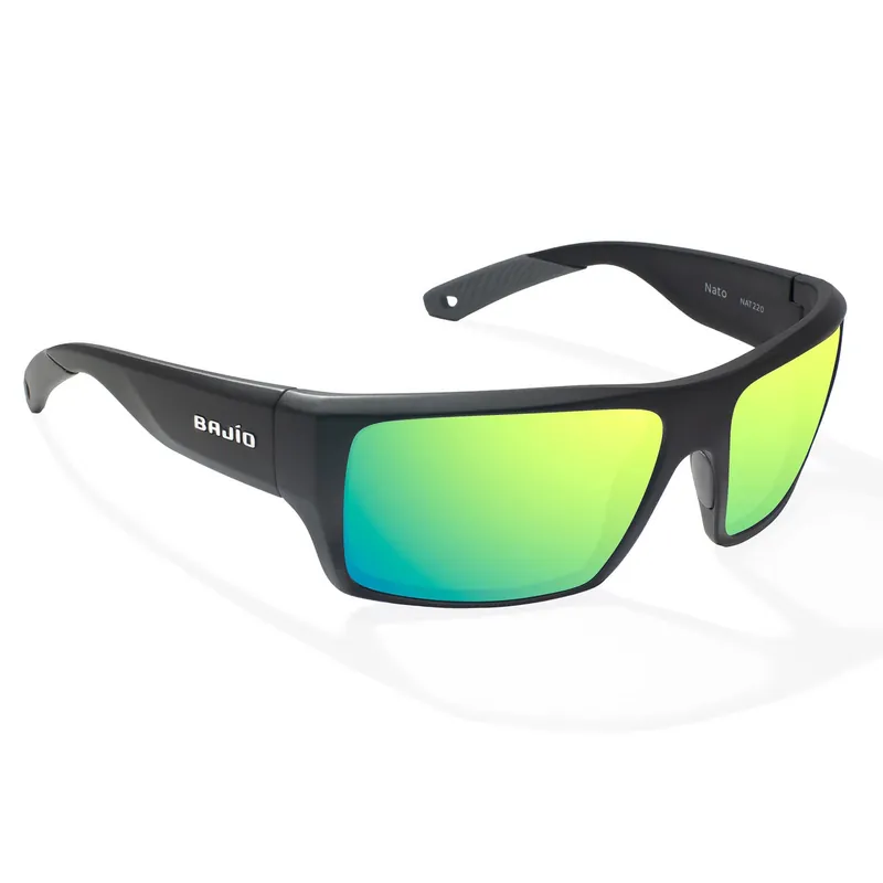 Bajio Nato Sunglasses Matte Black frame / Green Polycarbonate Lens