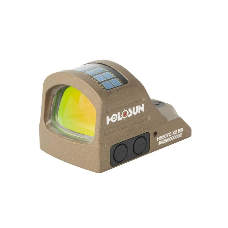 Holosun HS507C-X2-BB Burnt Bronze, Red Multi-Reticle, 7075 Aluminum Open Solar, Shake Awake, Pistol