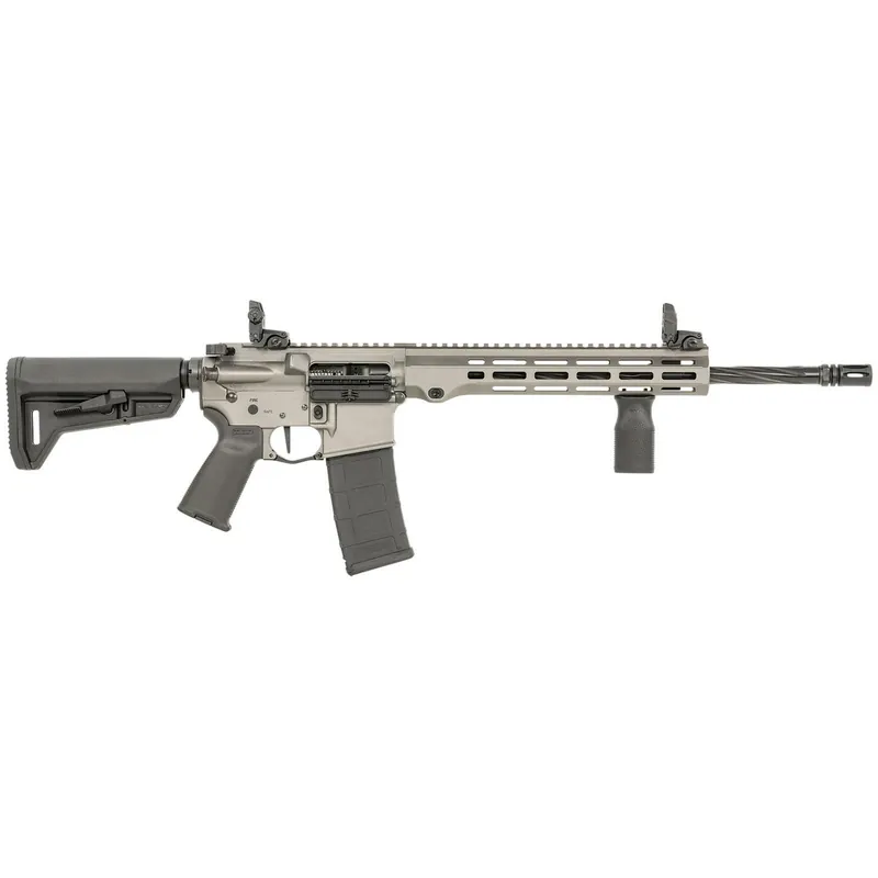 Maxim Defense MXM49734 MD15 L 5.56x45mm NATO 30+1 16" Fluted Barrel, Sniper Gray Rec/M-LOK Handguard, Black Magpul Furniture, SL-K Stock, MBUS Sights, Blackout Defense Flat Trigger
