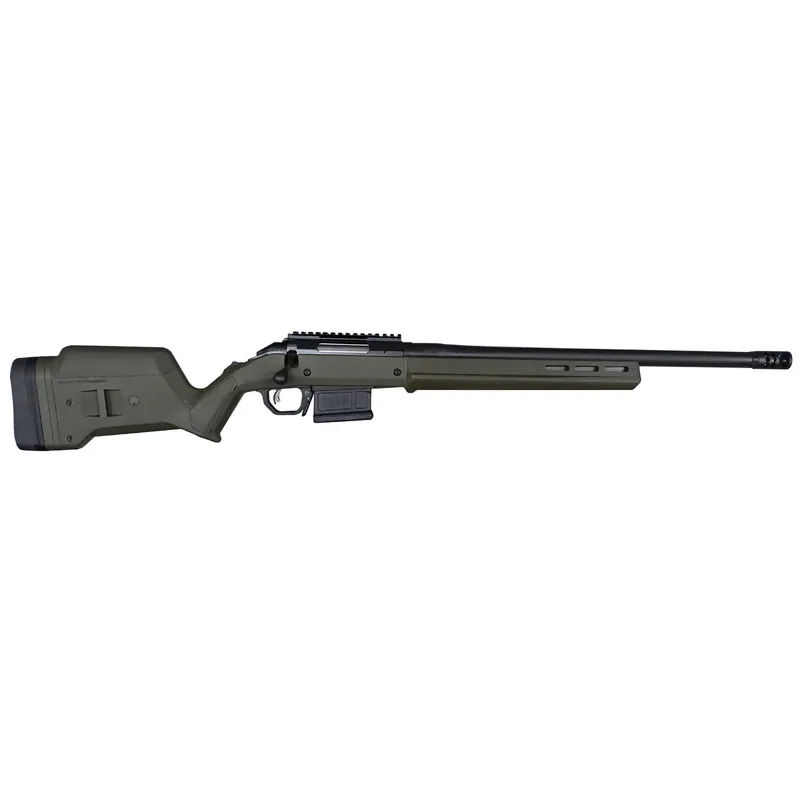 Ruger American Hunter 6.5 Creedmoor 5+1 20" Matte Black Threaded Barrel, OD Green