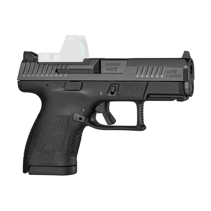 CZ-USA 91568 P-10 S Sub-Compact Frame 9mm Luger 12+1 3.50" Black Steel Barrel, Black Nitride Optic Ready/Serrated Steel Slide, Black Polymer Frame w/Picatinny Rail
