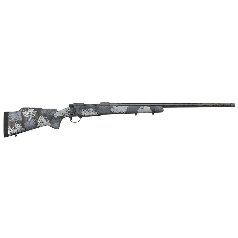 Nosler 46648 M48 Long-Range Carbon 33 Nosler 3+1 26" Carbon Fiber Wrapped Barrel, Sniper Gray Cerakote Metal Finish, Elite Midnight Camo Manners MCS-T Elite Tac Stock