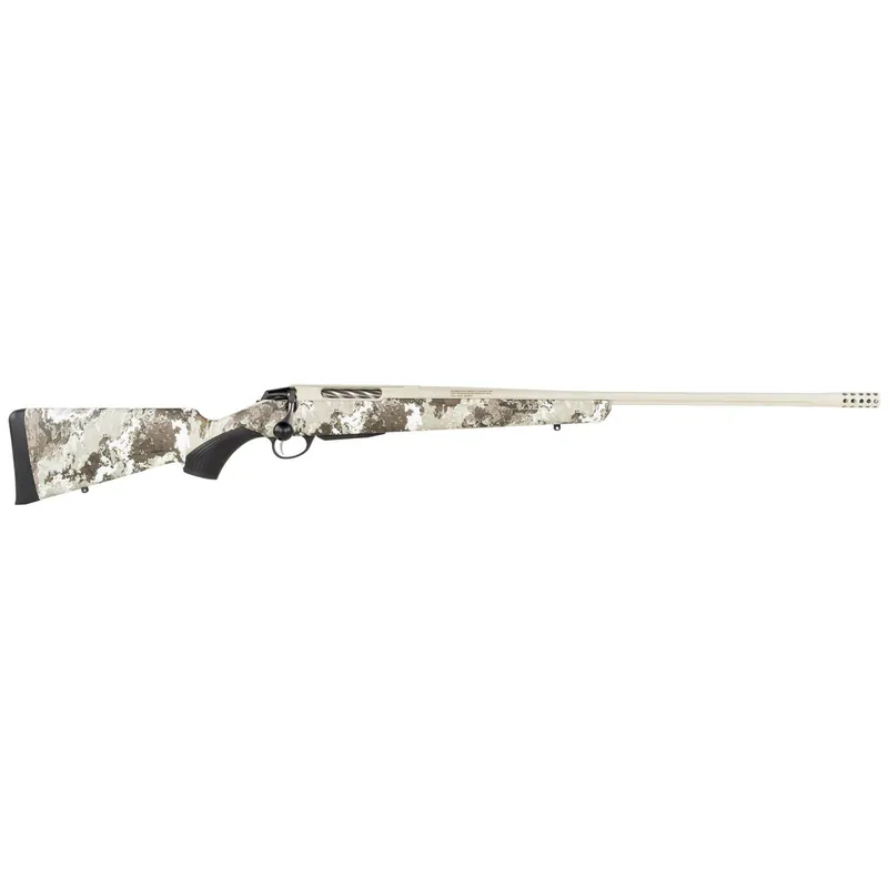 Tikka JRTXVA316 T3x Lite 308 Win 3+1 22.40" Stainless Cerakote Fluted Threaded Barrel, Drilled & Tapped Steel Receiver, Veil Alpine Fixed Synthetic Stock, Black Interchangeable Backstrap Grip
