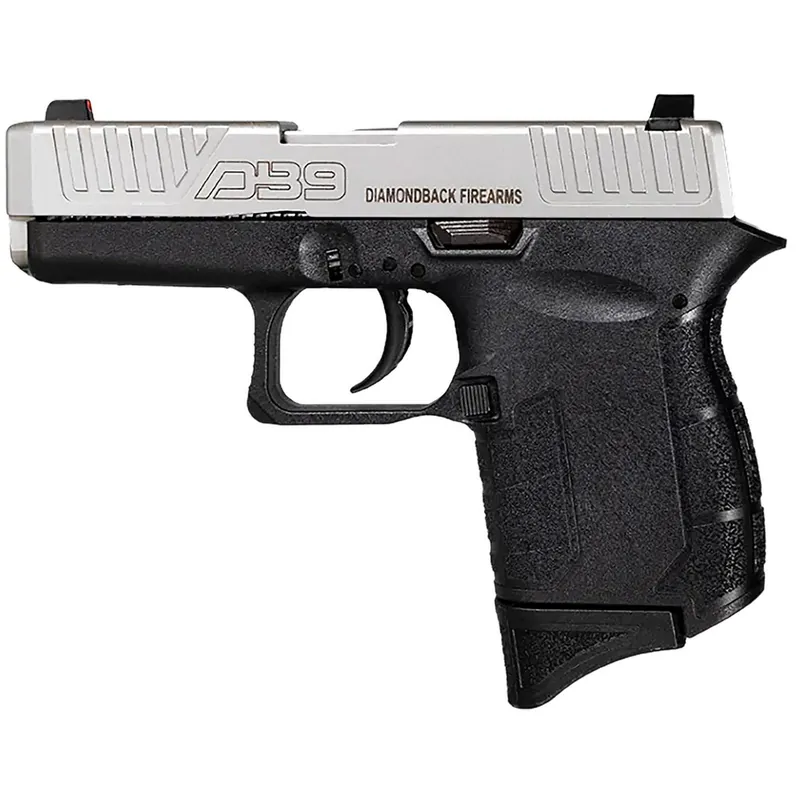 Diamondback DB0200P021 DB9 Gen4 Micro-Compact Frame 9mm Luger 6+1, 3.10" Stainless Steel Barrel, Nickel Boron Serrated Stainless Steel Slide, Black Polymer Frame Black & Grip