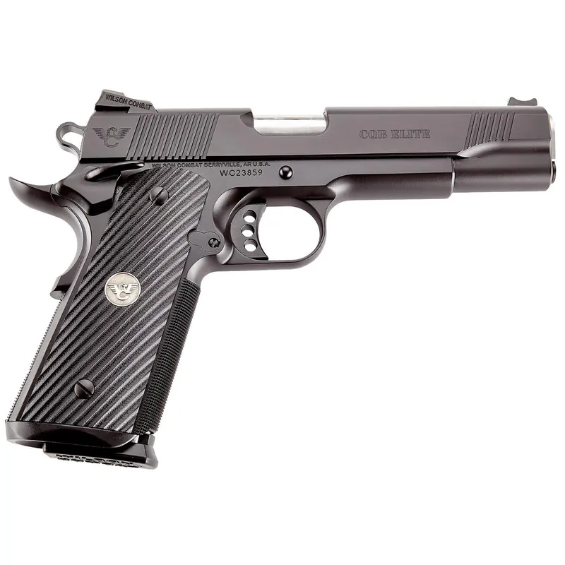 Wilson Combat CQBEFS45A CQB Elite 45 ACP 8+1 5" Stainless Match Grade Barrel, Black Serrated Carbon Steel Slide, Black Carbon Steel Frame w/Beavertail, Black G10 Starburst Grip