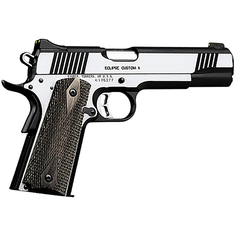 Kimber Mfg.,inc 3200122CA Eclipse Custom II (CA) 10mm 8+1 5 Brush Polished Front Serrations Stainless Steel Slide Laminated Gray/Black Double Diamond Grip