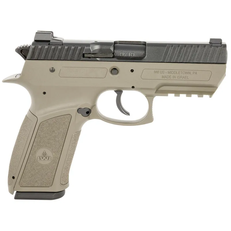 IWI US J941PSL9OD-II Jericho 941 Enhanced 9mm Luger Caliber with 3.80" Barrel, 17+1 Capacity, OD Green Finish Picatinny Rail Frame, Serrated Black Steel Slide & Polymer Grip