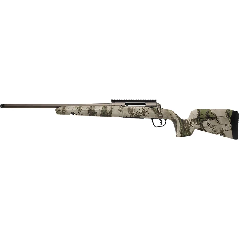 Savage Arms 32314 Axis 2 Pro Compact 400 Legend 4+1 20" Gun Metal Bronze Cerakote Heavy Threaded Barrel & Picatinny Rail Carbon Steel Receiver, Fixed Woodland Camo Synthetic Stock, Left Hand