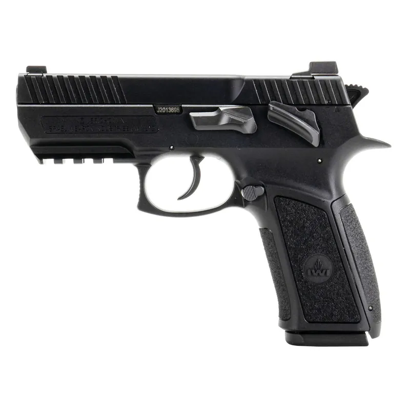 IWI US J941PSL9II Jericho 941 Enhanced 9mm Luger Caliber with 3.80" Barrel, 16+1 Capacity, Overall Black Finish, Picatinny Rail Frame, Serrated Steel Slide & Polymer Grip