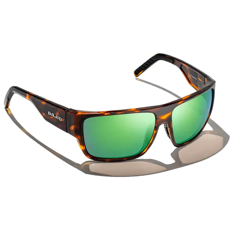 Bajio Stiltsville Sunglasses Brown Tortoise frame / Green Mirror Polycarbonate Lens