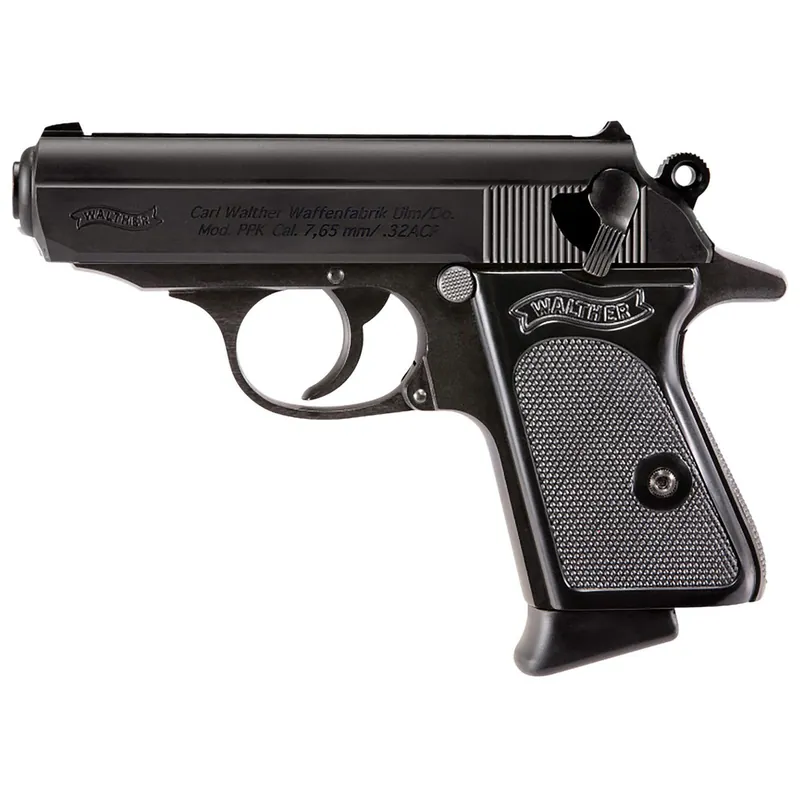 Walther Arms 4796023 PPK/S 32 ACP 7+1 3.30" Black Steel Barrel, Black Serrated Steel Slide, Steel Frame w/Beavertail, Textured Polymer Grip