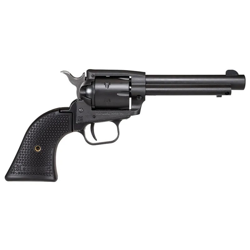 Heritage Mfg SRR22BS4PG Rough Rider 22 LR 6 Shot, 4.75" Black Satin Steel Barrel, Frame & Cylinder, Black Polymer Grip, Manual Thumb Safety, Exposed Hammer
