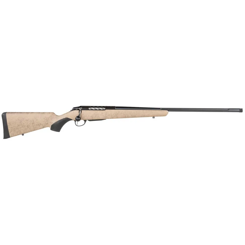 Tikka JRTXRT370 T3x Lite 7mm Rem Mag 3+1 24.30" Fluted/Threaded, Black Barrel/Rec, Black Webbed Tan Roughtech Synthetic Stock, Interchangeable Grip, Muzzle Brake