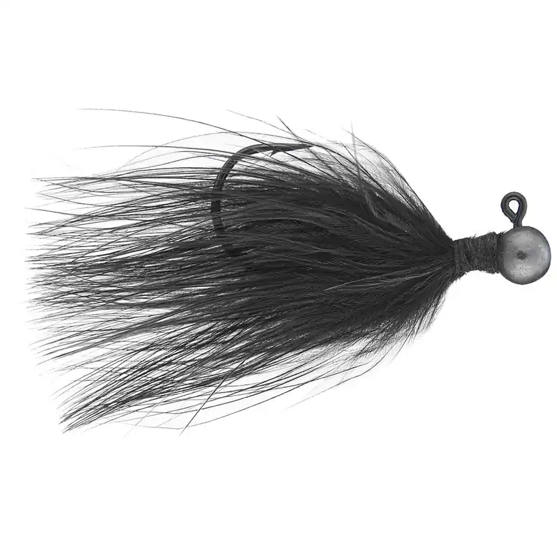 Queen Tackle L.S. Tungsten Ping Hair Jig 2pk Black 1/4 Oz