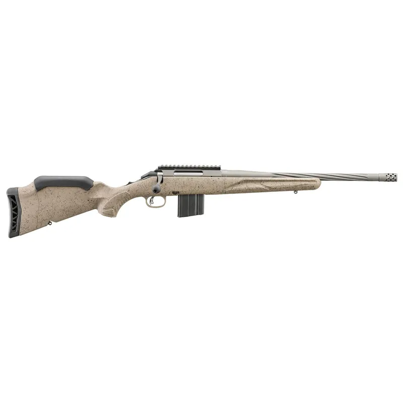 Ruger 46927 American Ranch Gen II Full Size 6.5 Grendel 10+1 16.10" Cobalt Cerakote Spiral Threaded Barrel & Picatinny Rail Steel Receiver, Flat Dark Earth Splatter Adj Comb Synthetic Stock