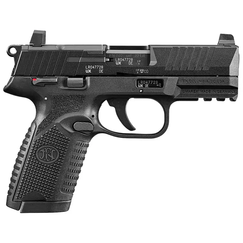 FN 66101013 502 MRD Full Size 22 LR 10+1 4" Black Target Crown Steel Barrel/Black PVD Optic Ready/Serrated Slide/Black Polymer Frame w/Accessory Rail/Black Textured Polymer Grips Ambidextrous