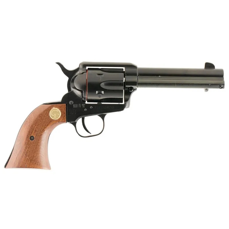 Chiappa Firearms 340053 SAA 1873 Medium Frame 22 LR 6 Shot, 4.75" Blued Steel Barrel, Blued Steel Frame, Blued Cylinder, Wood Grip, Exposed Hammer