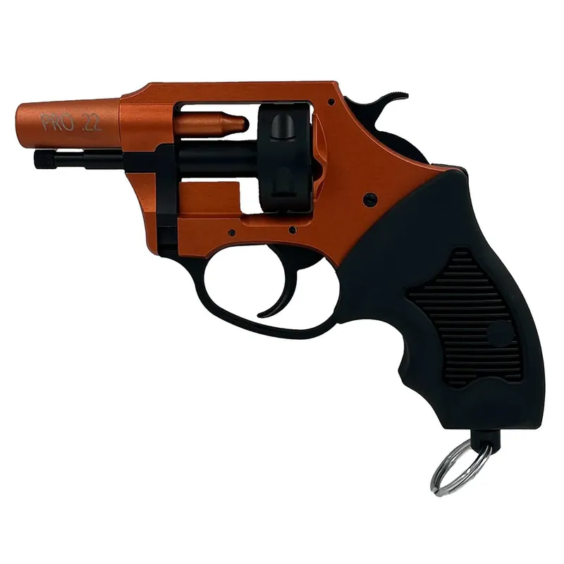 Charter Arms 82290 Pro 22 22 Blank, 6rd Orange Cerakote Frame, Black Rubber Grips
