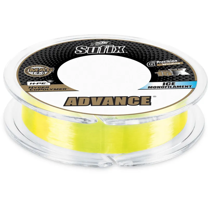 Sufix Advance Ice Monofilament Line Neon Lime 2 lb.