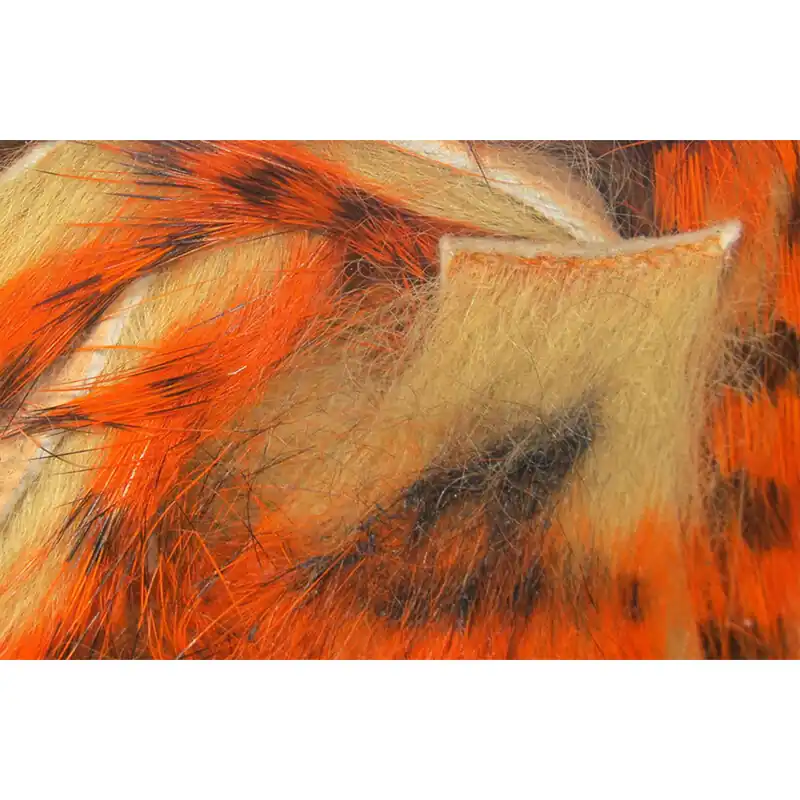 Tiger Barred Rabbit Strips 2 Black Orange Over Tan