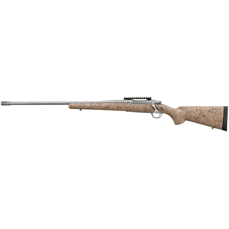 Ruger 57163 Hawkeye FTW Hunter Full Size 6.5 PRC 4+1 24" Matte Stainless Threaded Barrel, Picatinny Rail Stainless Steel Receiver, Speckled Tan/Black HS Precision Synthetic Stock, Left Hand