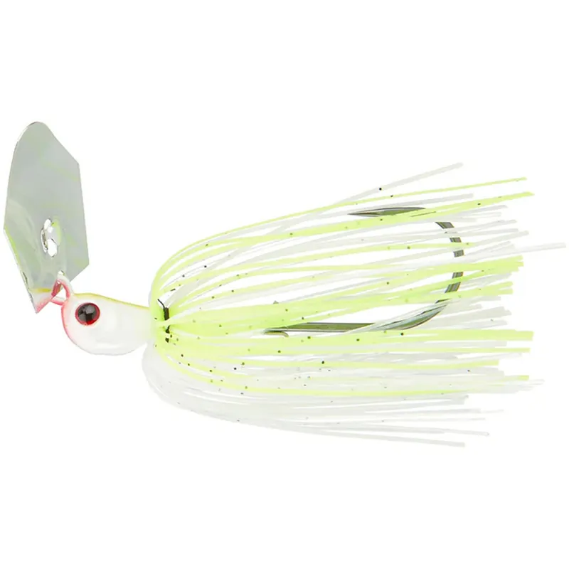 Hag‘s Baits Hurricane Bladed Jig - 3/8 oz White Chartreuse Silver Blade