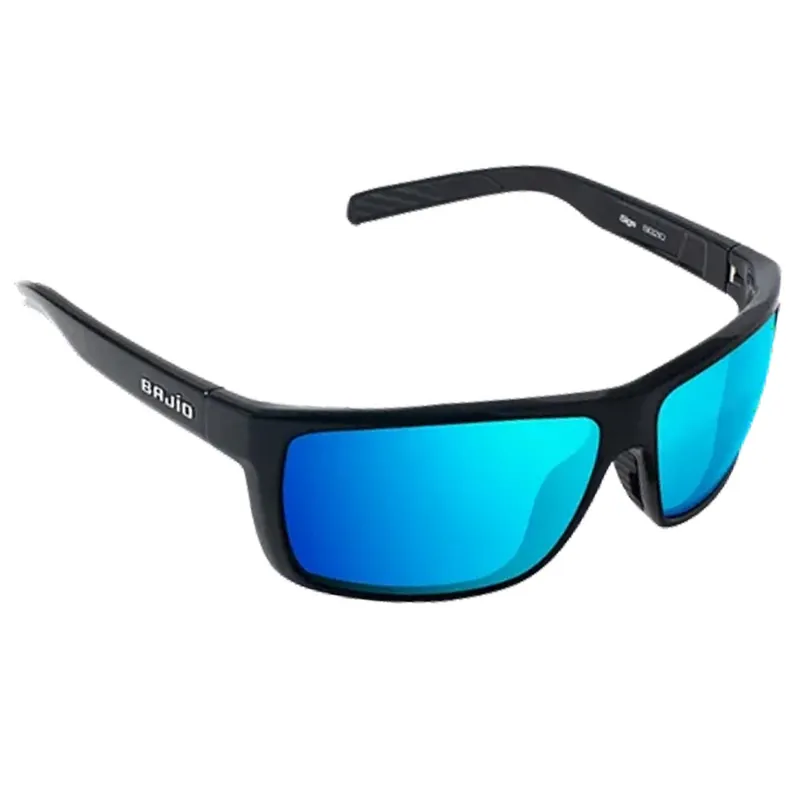Bajio Sigs Sunglasses Black Matte frame / Blue Mirror Glass Lens