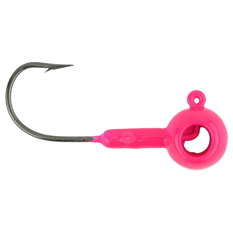 Leland‘s Lures Crappie Magnet Eyehole Round Jig Head Pink 1/16 oz.