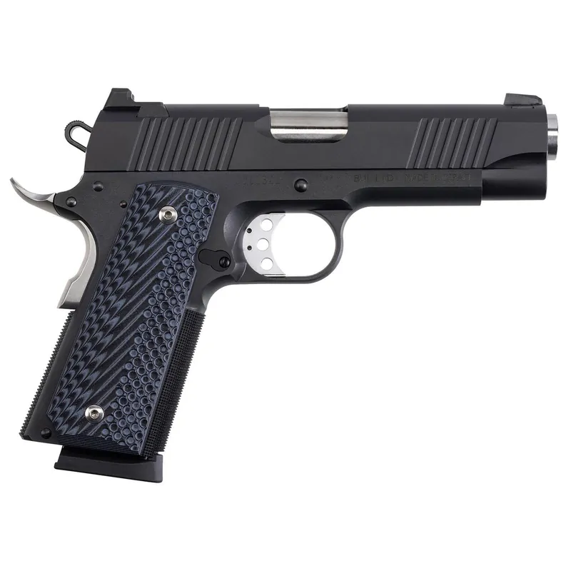 Magnum Research DE1911C 1911 C 45 ACP Caliber with 4.33" Bull Barrel, 8+1 Capacity, Overall Matte Black Finish Carbon Steel, Beavertail Frame, Serrated Slide & Black/Gray G10 Grip