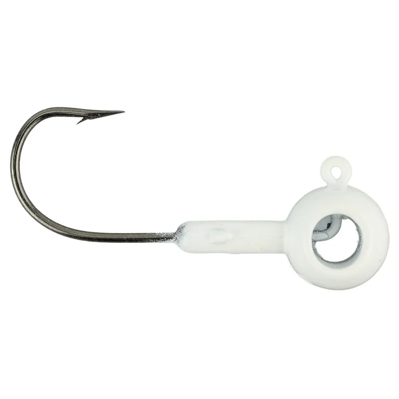 Leland‘s Lures Crappie Magnet Eyehole Round Jig Head White 1/16 oz.