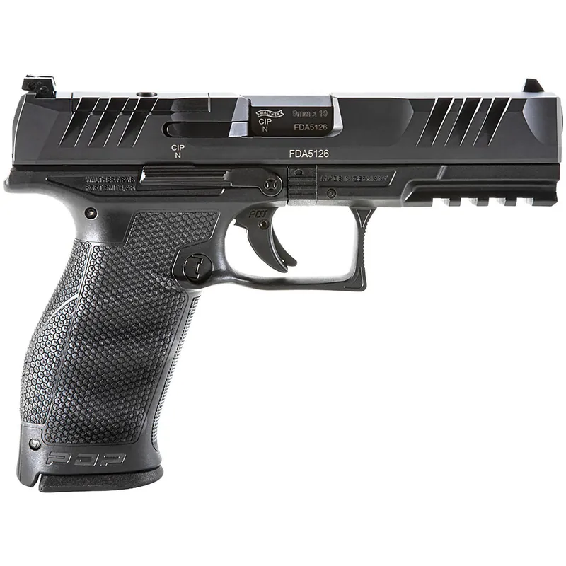 Walther Arms 2858126 PDP Optic Ready 9mm Luger 4.50" 10+1 Black Black Steel Slide Performance Duty Textured Black Polymer Grip