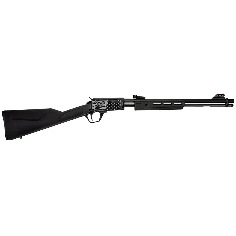 Rossi RP22181SYEN18 RP22 22 LR 15+1 18" Black Polished Alloy Steel Barrel, Black w/Engraved Eagle & US Flag Aluminum Receiver, Black Synthetic Fixed Stock