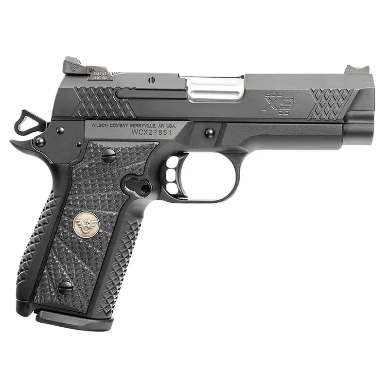Wilson Combat 2EDCXCP9 EDC X9 2.0 9mm Luger 15+1 4" Stainless Fluted Barrel, Armor-Tuff Stainless Steel Tri-Top Cut Slide, Combat-Tuff Aluminum Frame w/Beavertail, Black Polymer Grip