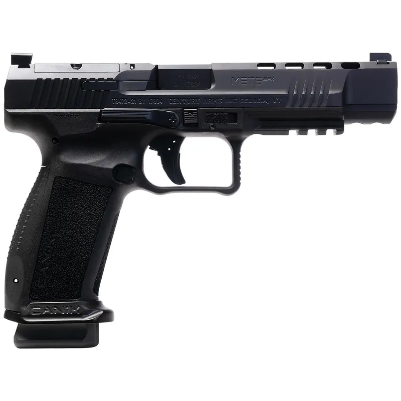 Canik HG6825N Mete SFx 9mm Luger 10+1 5.20" Black Nitride Match Grade Barrel, Black Optic Ready/Serrated Steel Slide, Black Polymer Frame w/Picatinny Rail, Aggressive Texture Grip