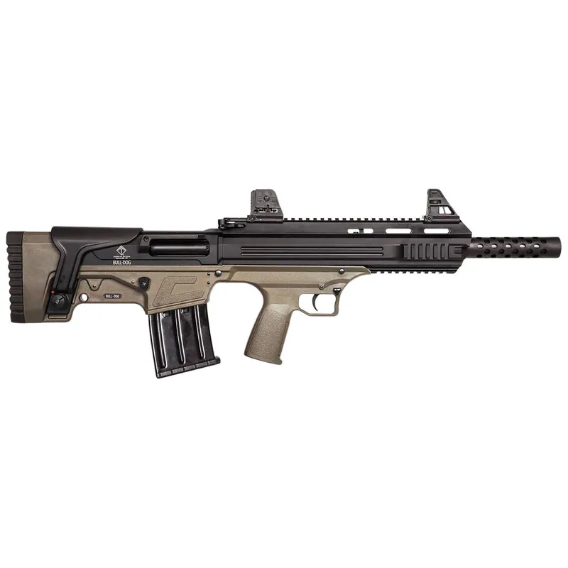 ATI ATIG20BDT Bulldog 20 Gauge Semi-Auto 3" 5+1 18.50" Black Steel Barrel, Matte Black Aluminum Receiver, Picatinny Mount, Tan Fixed Bullpup Stock