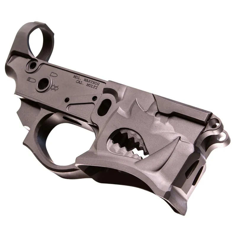 Sharps Bros SBLR02 Warthog Stripped Lower Multi-Caliber Black Anodized Finish 7075-T6 Aluminum Compatible w/Mil-Spec AR-15 Internal Parts