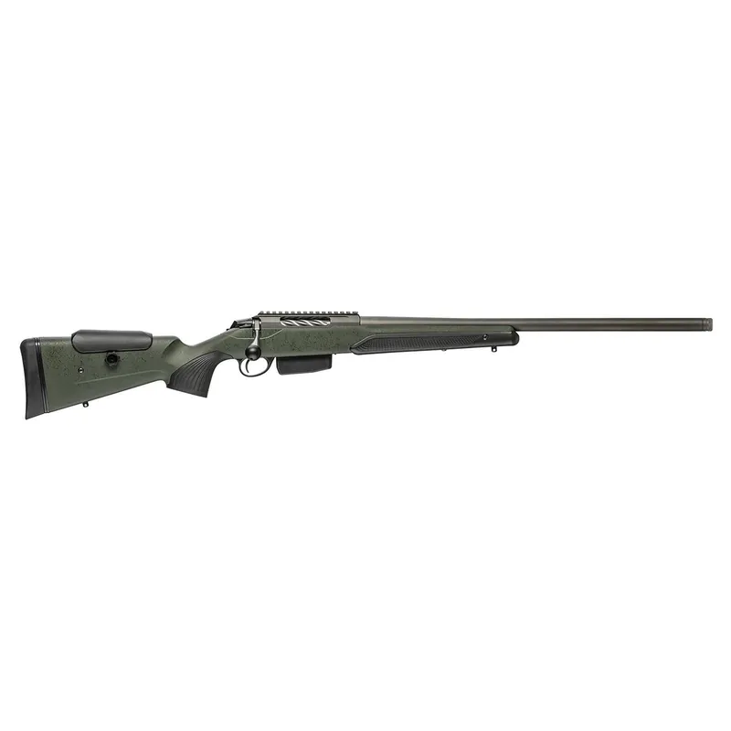 Tikka JRTXRSV319 T3x Super Varmint 6.5 PRC 5+1 23.70" Barrel, Tungsten Cerakote Metal Finish, Black Webbed Green Roughtech Stock