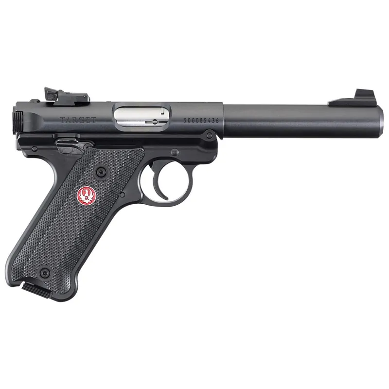 Ruger 40183 Mark IV Target *CA Compliant 22 LR 10+1 5.50" Blued Bull Barrel, Blued Aluminum Frame, Black Checkered Polymer Grip, Right Hand