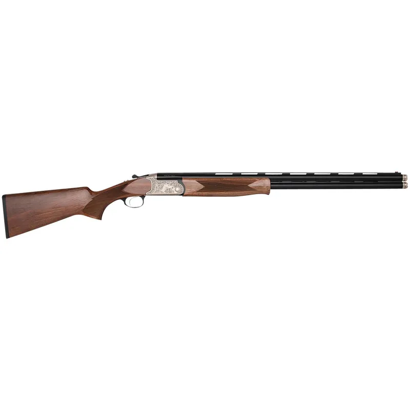 Charles Daly 930344 202A Full Size 28 Gauge Break Open 3" 2rd 26" Blued Vent Rib Barrel, Silver Engraved Aluminum Receiver, Checkered Walnut Stock