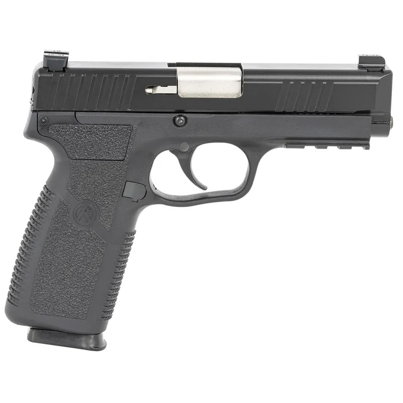 Kahr Arms TP90S94N TP9-2 9mm Luger Caliber with 4" Barrel, 8+1 Capacity, Black Finish Picatinny Rail Frame, Serrated Matte Black Stainless Steel Slide, Textured Polymer Grip & TruGlo Night Sights