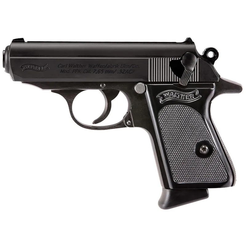 Walther Arms 4796021 PPK 32 ACP 6+1 3.30" Black Steel Barrel, Black Serrated Steel Slide, Black Steel Frame w/Beavertail, Textured Polymer Grip