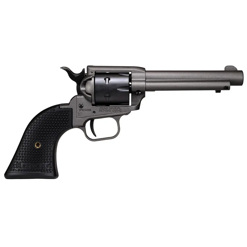 Heritage Mfg SRR22C4 Rough Rider 22 LR 6rd 4.75", Tungsten Gray Frame & Barrel, Black Satin Cylinder, Black Polymer Grips