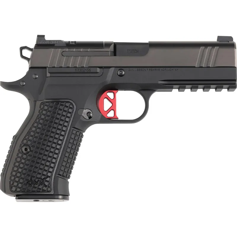 Dan Wesson 92113 DWX Compact Frame 9mm Luger 10+1 4.95" Black Match Grade Barrel, Black DLC Optics Ready/Serrated Steel Slide, Black Aluminum Frame w/Beavertail Black Textured Aluminum Grip