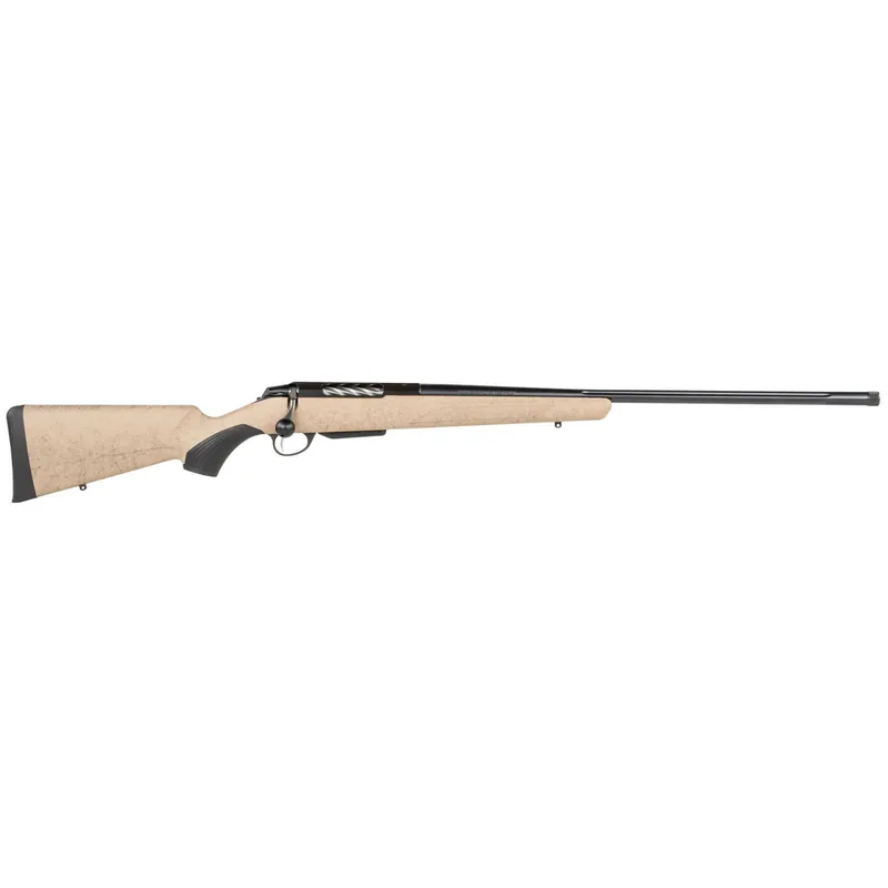 Tikka JRTXRT341 T3x Lite 300 WSM 3+1 24.30" Fluted/Threaded, Black Barrel/Rec, Black Webbed Tan Roughtech Synthetic Stock, Interchangeable Grip, Muzzle Brake