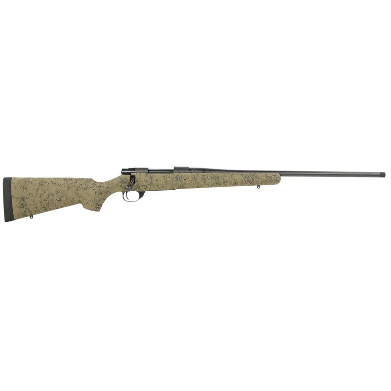 Howa HHS43163 M1500 HS Precision 308 Win 5+1 22" Threaded Barrel, Black Metal Finish, Green with Black Webbing Fixed HS Precision Stock