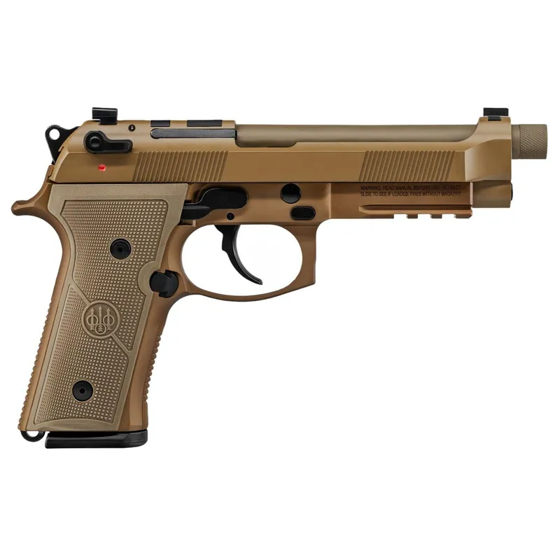 Beretta USA JS92M9A4G M9A4 9mm Luger 5.10" Threaded Barrel 10+1, Flat Dark Earth Cerakote Polymer Frame, Serrated Steel Optic Cut Slide, Polymer Grip & Decocker Safety