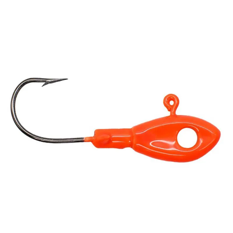 Leland‘s Lures Eye Hole Minnow Head Jig Head Orange 1/16 oz.